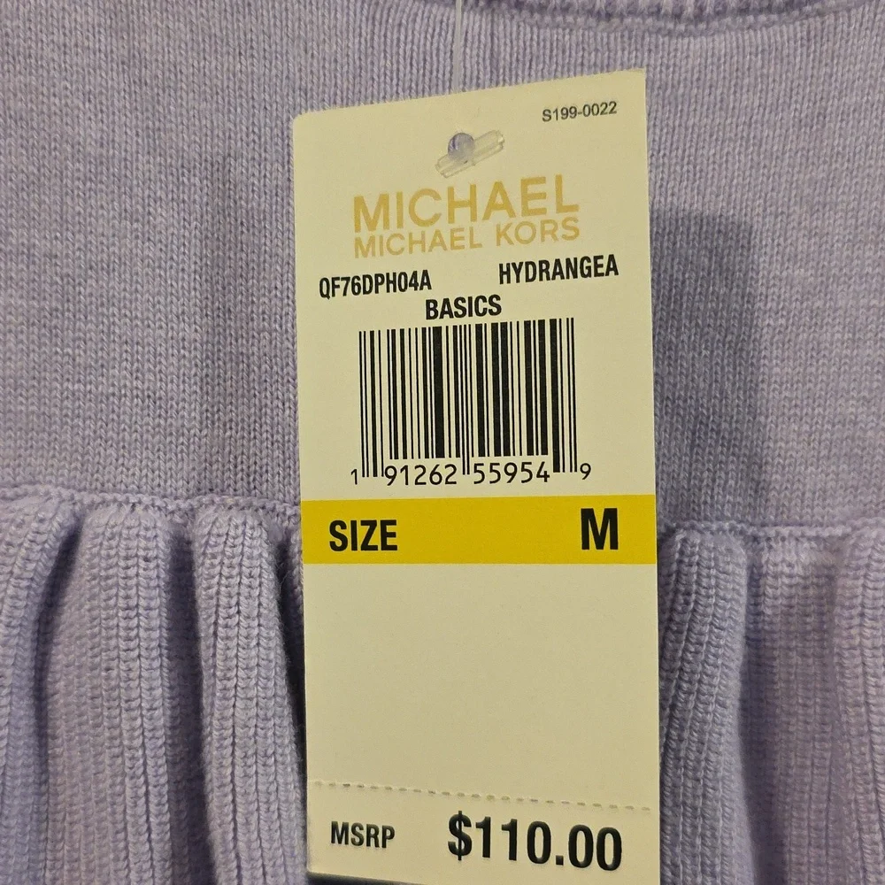 Michael Kors Lavender Hydrangea Ruffle Sweater Size MEDIUM - Picture 5 of 5
